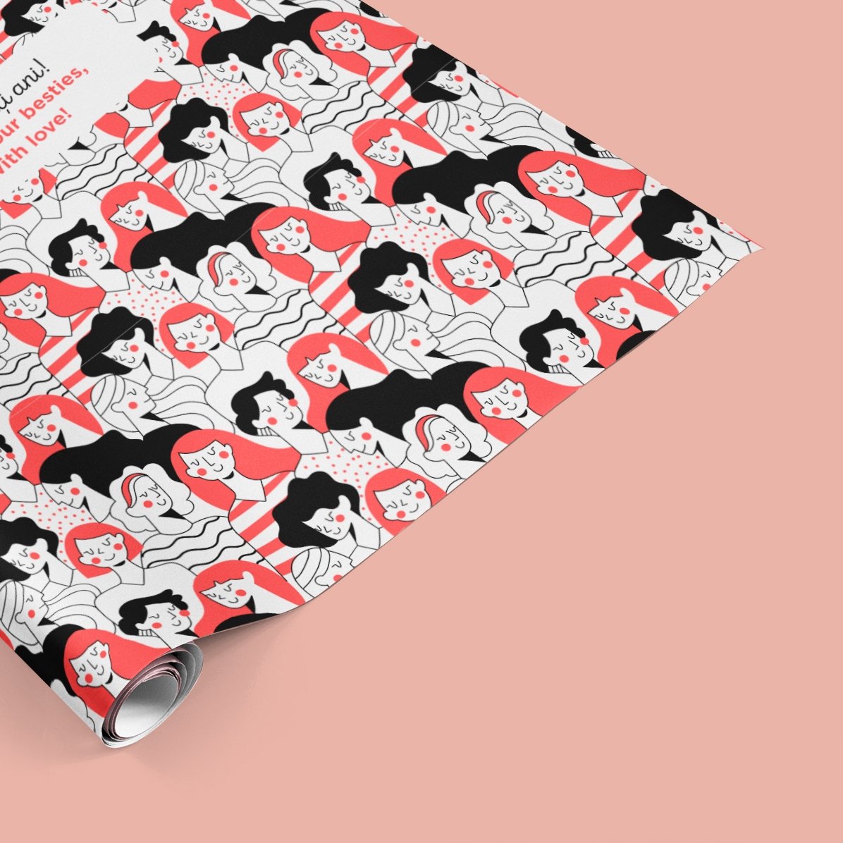 Hârtie de împachetat cadouri personalizată cu text - Femei 