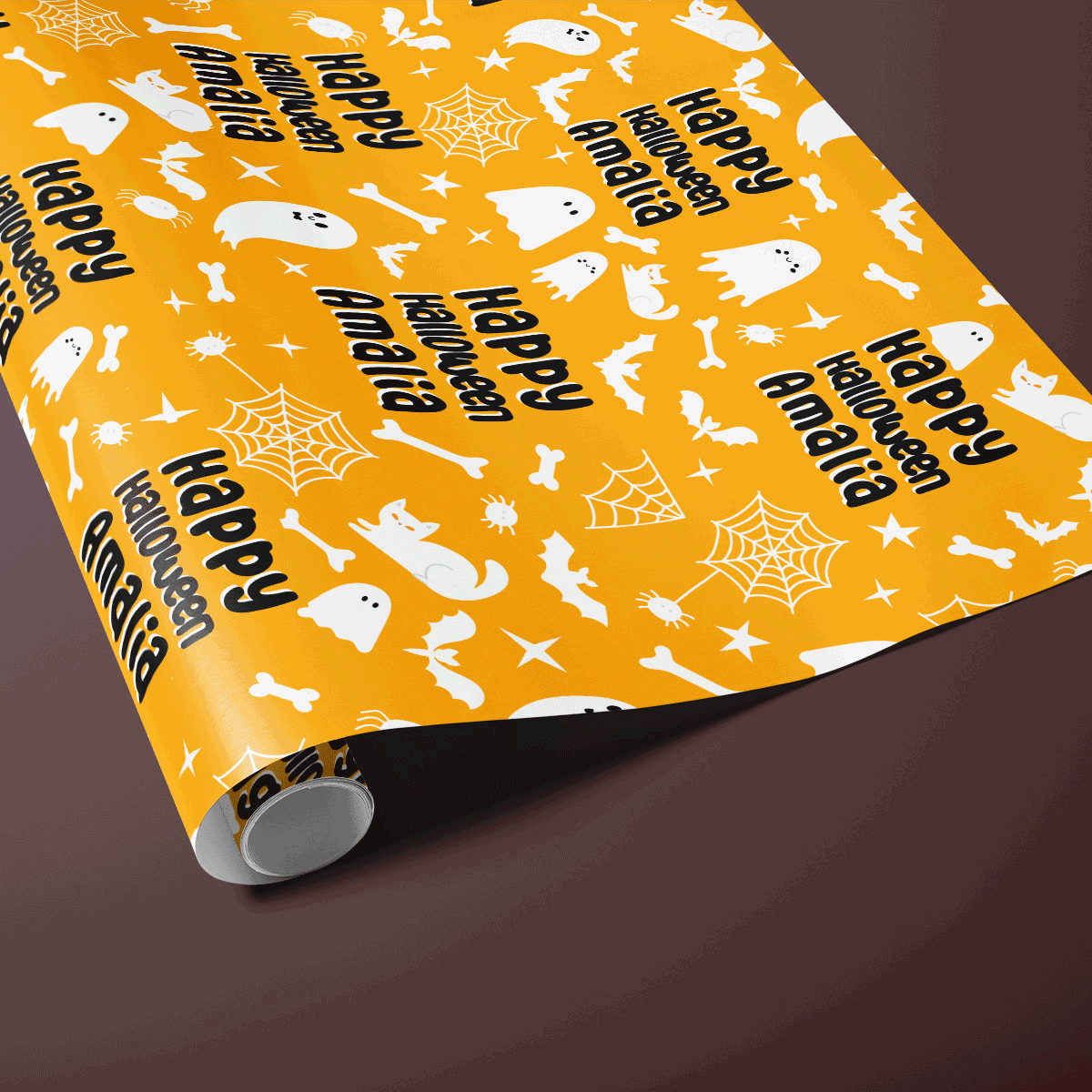 Hârtie de împachetat cadouri personalizată cu text - Halloween