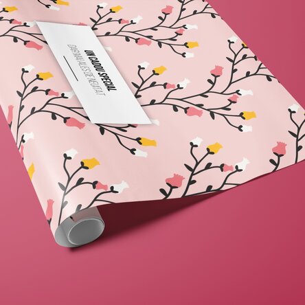 Hârtie de împachetat cadouri personalizată cu text în chenar - Model de toamnă