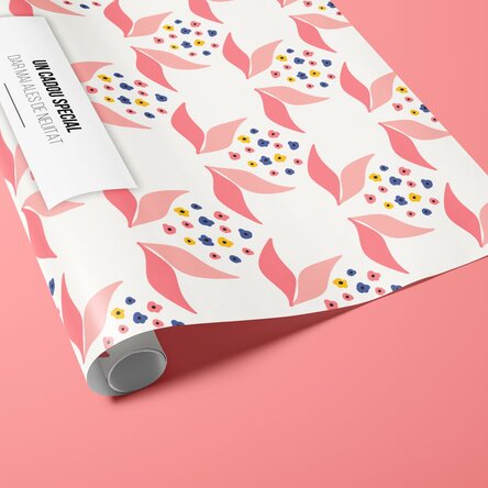 Hârtie de împachetat cadouri personalizată cu text - Floricele