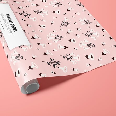 Hârtie de împachetat cadouri personalizată cu text - Flowers