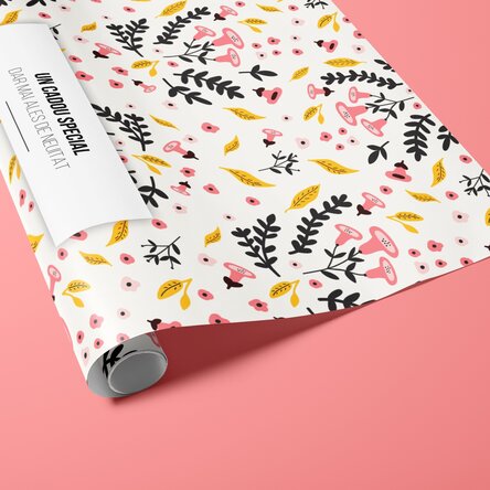 Hârtie de împachetat cadouri personalizată cu text - Model tomnatic