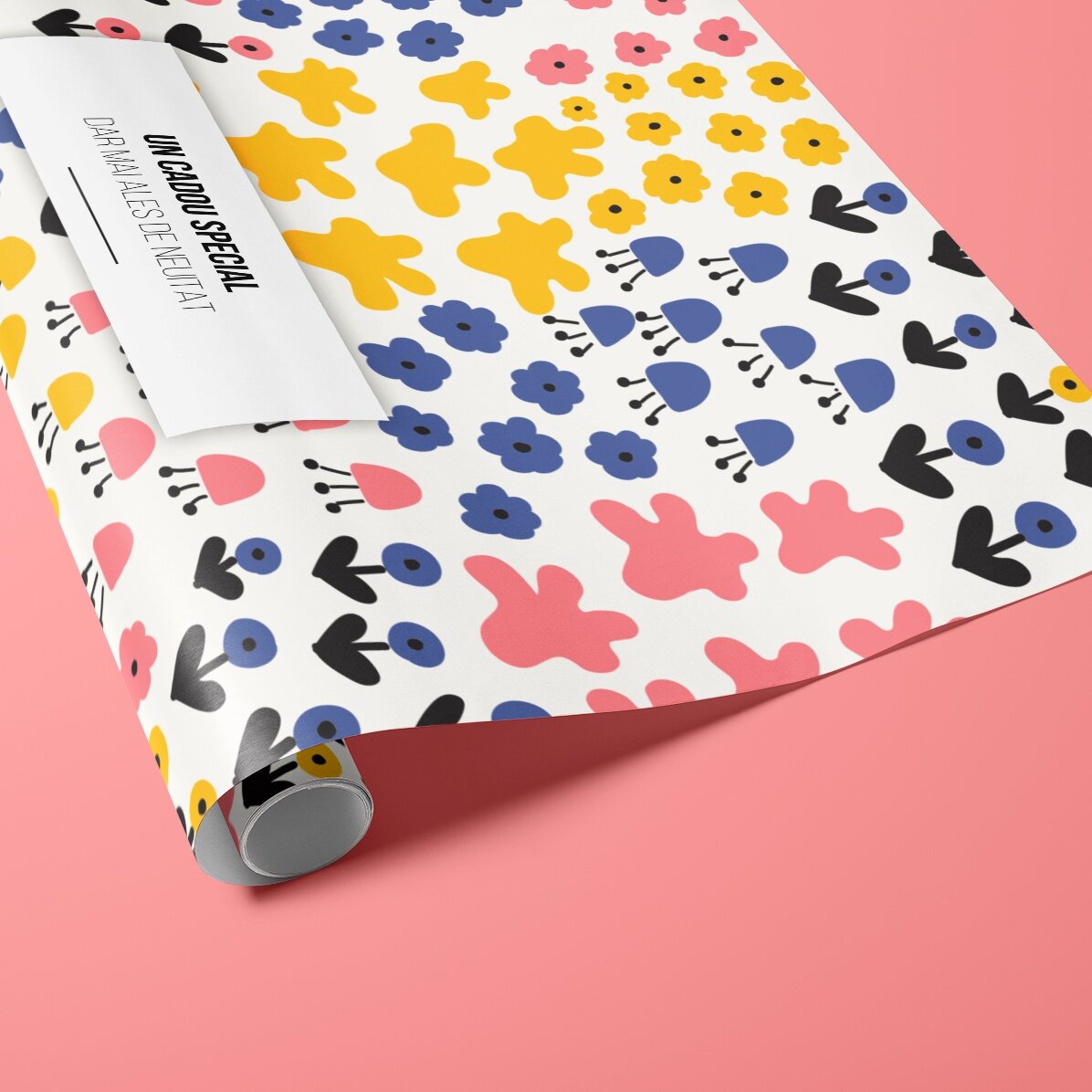 Hârtie de împachetat cadouri personalizată cu text - Model colorat