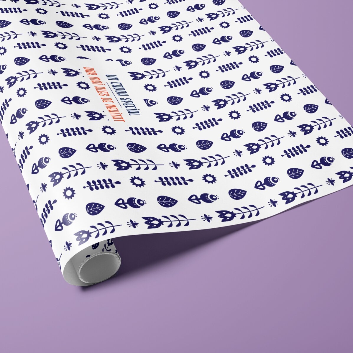 Hârtie de împachetat cadouri personalizată cu text - Model Vegetal