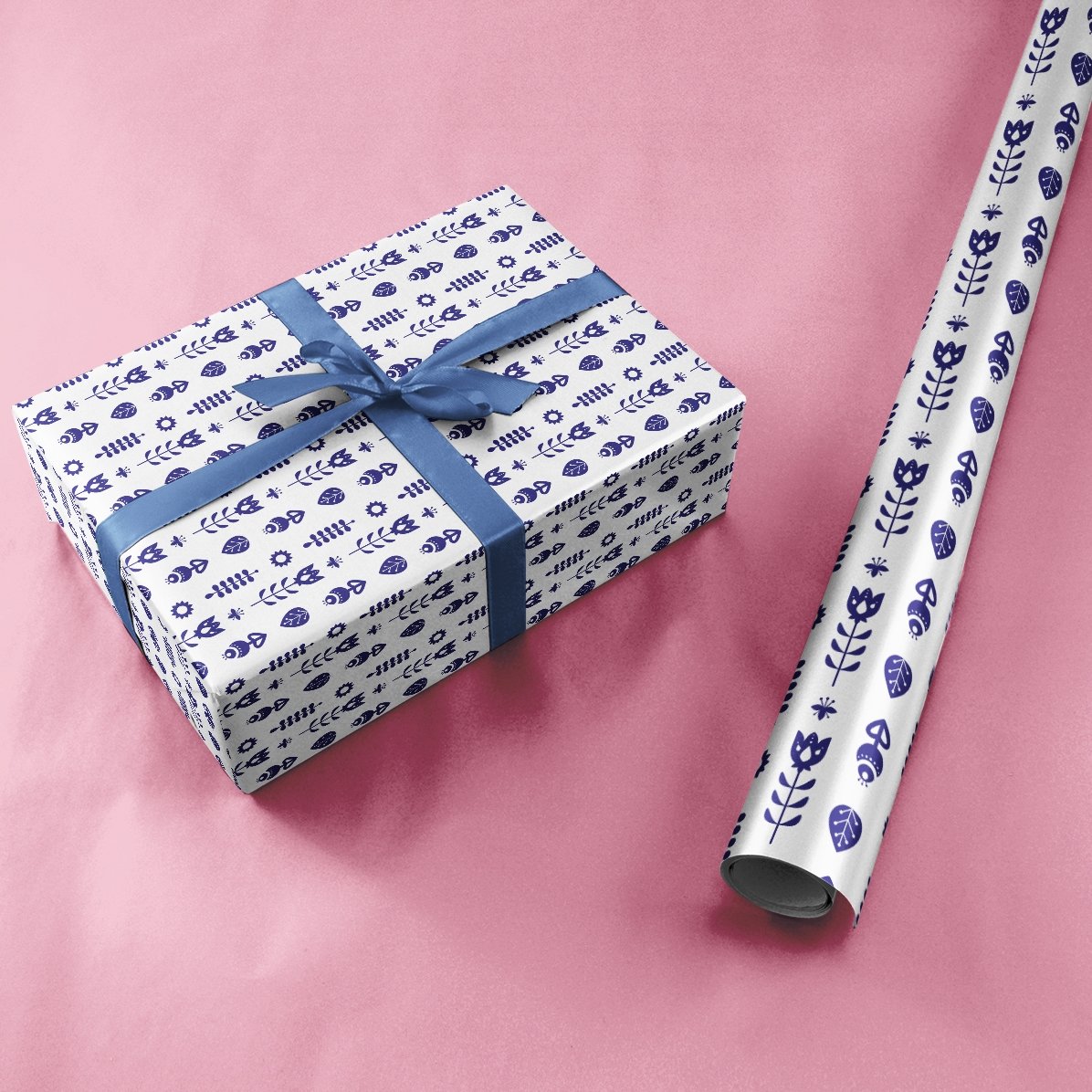 Hârtie de împachetat cadouri personalizată cu text - Model Vegetal