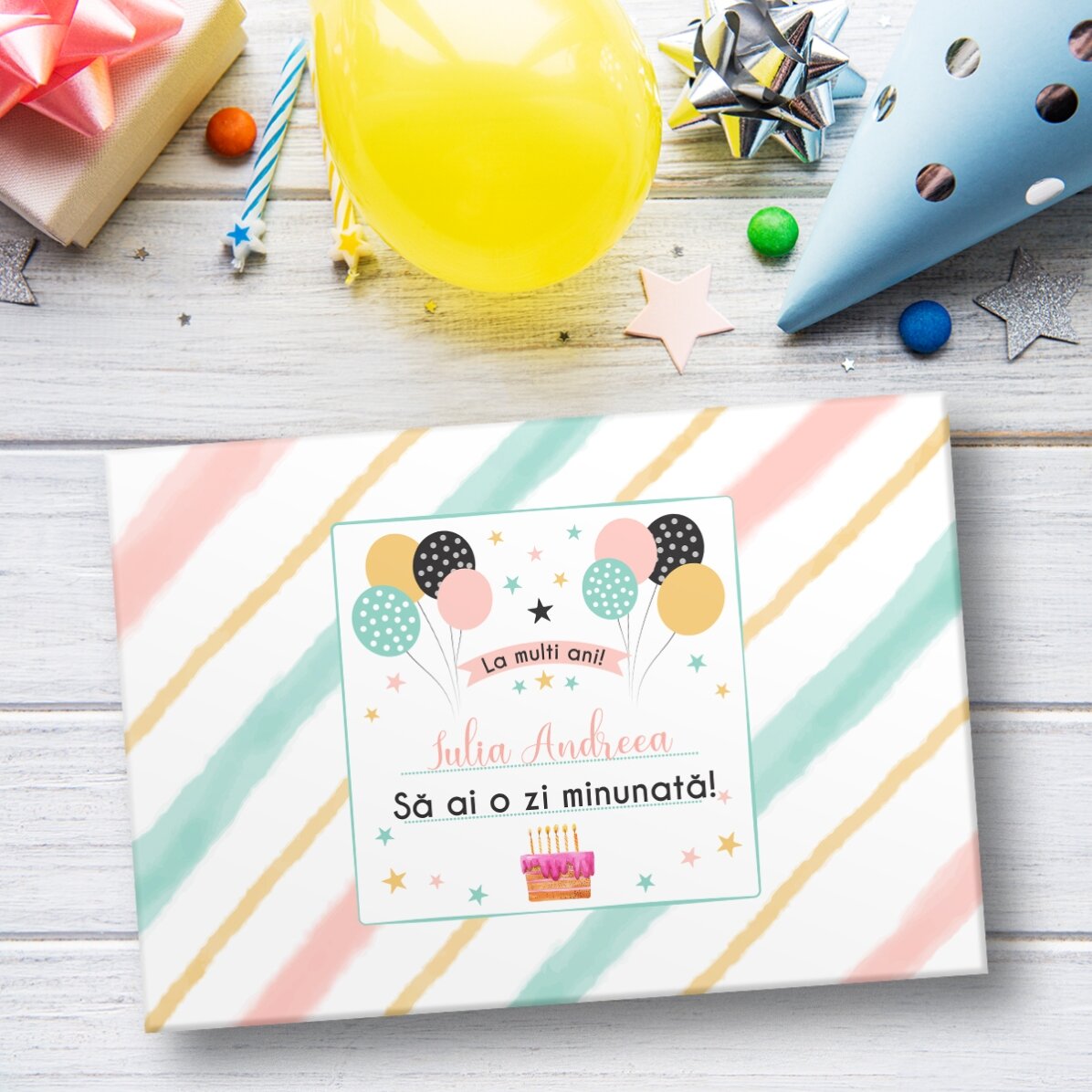 Hârtie de împachetat cadouri personalizată cu text - Kids