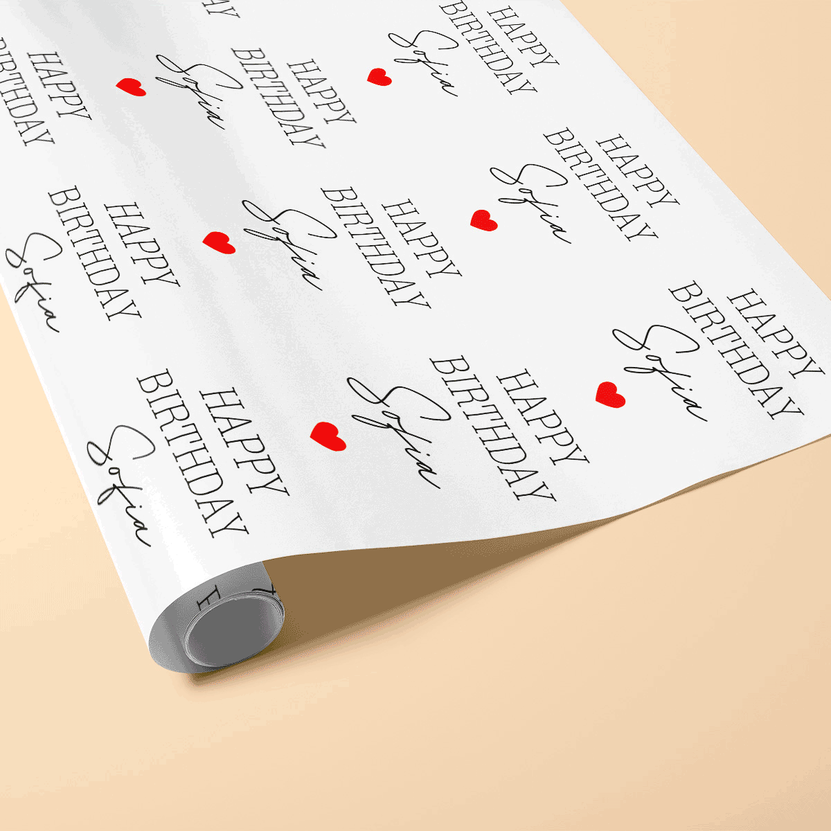 Hârtie de împachetat cadouri personalizată cu text - Simple