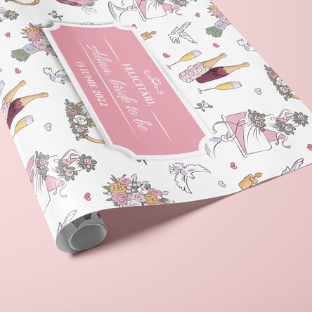 Hârtie de împachetat cadouri personalizată cu text - Wedding