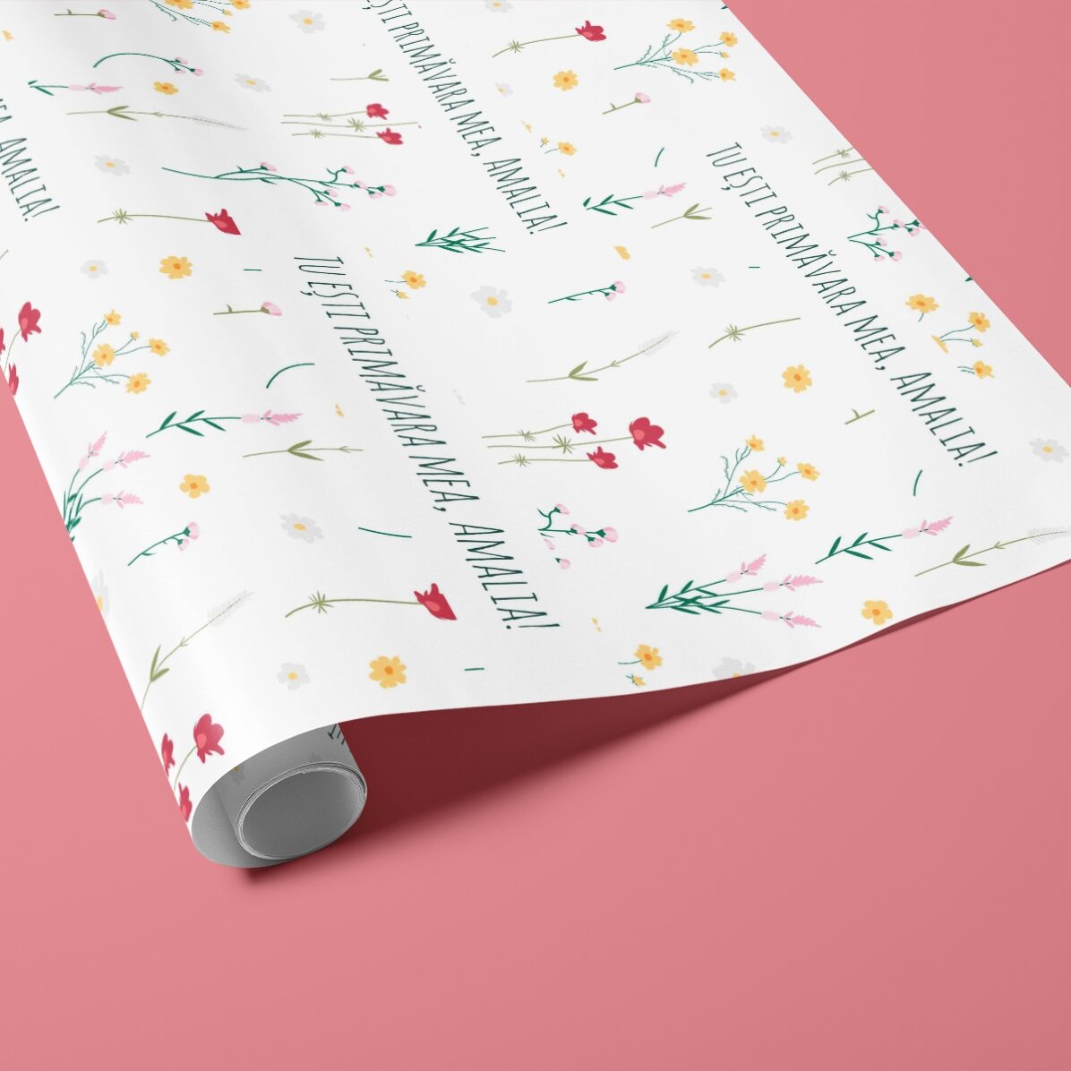 Hârtie de împachetat cadouri personalizată cu mesaj - Primăvară