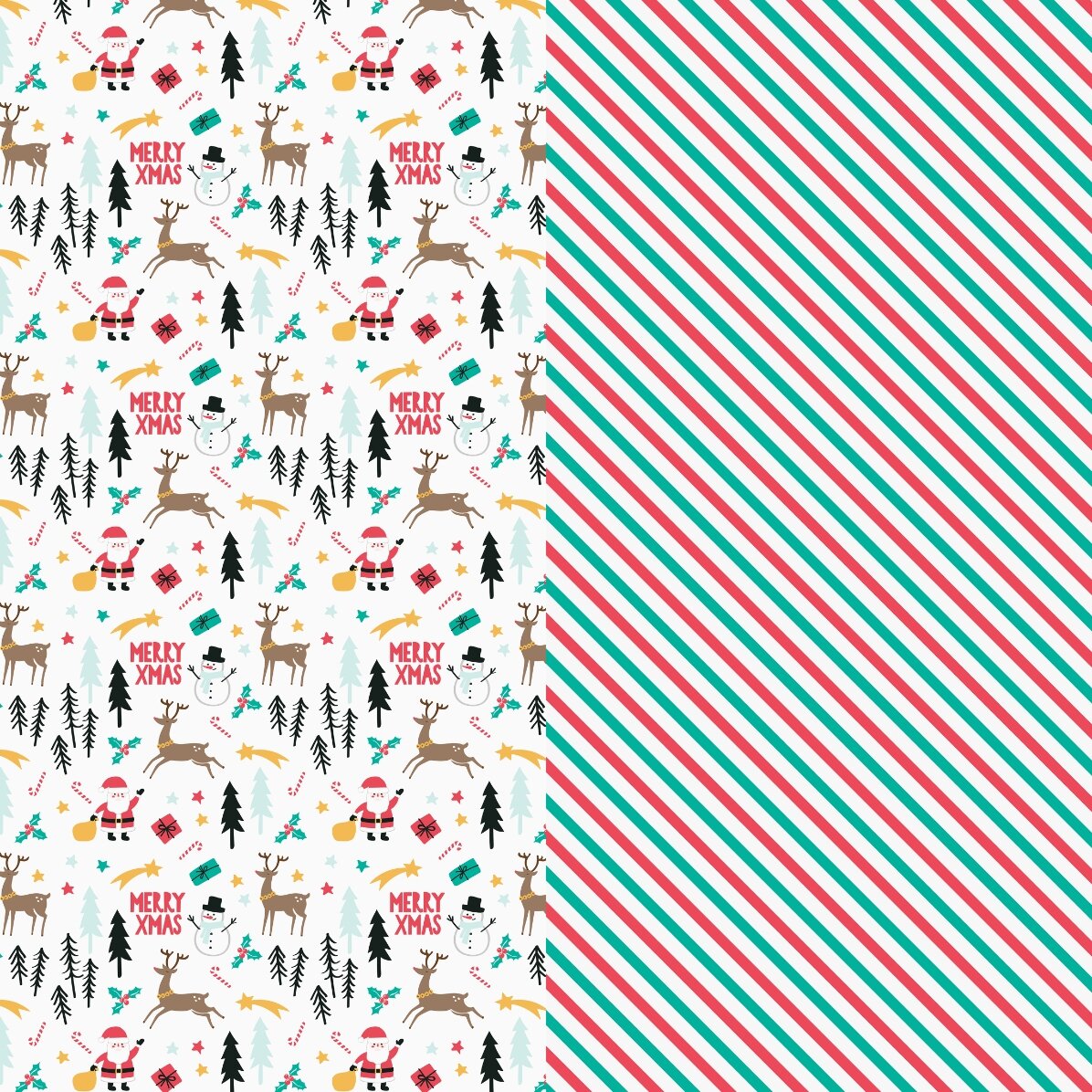 Set 2 buc. hartie de impachetat cadouri Merry Christmas