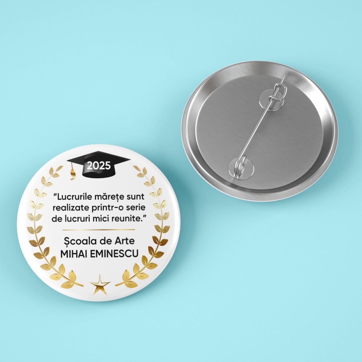 Insignă personalizată cu mesaj - Absolvire
