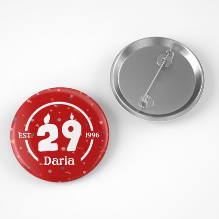 Insignă personalizată cu mesaj - Birthday