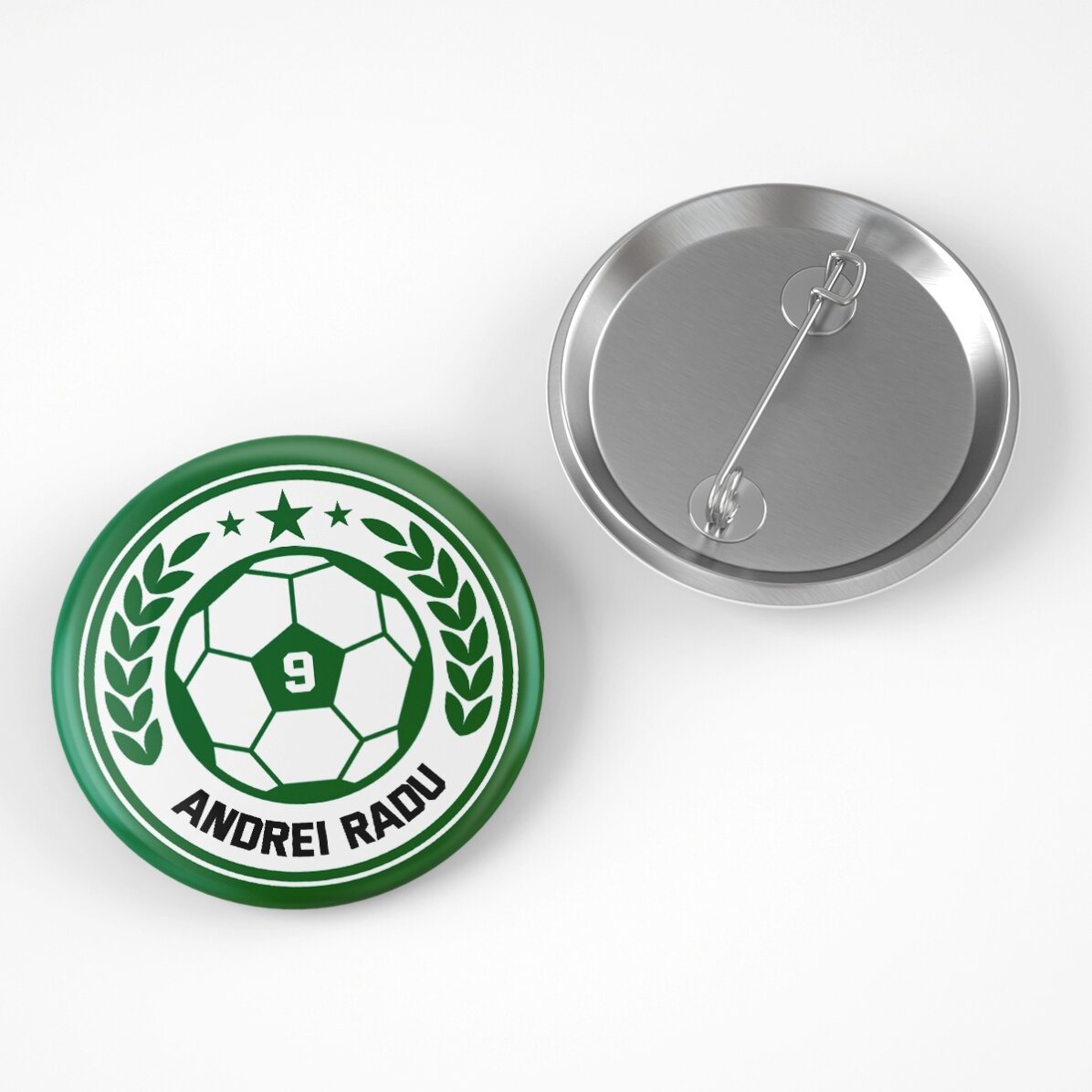 Insignă personalizată cu mesaj - Fotbal