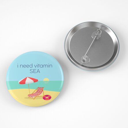 Insignă personalizată cu mesaj - Beach time