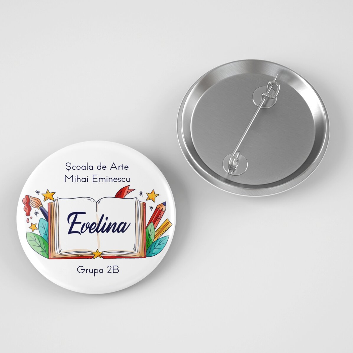 Insignă personalizată cu nume - Back to school