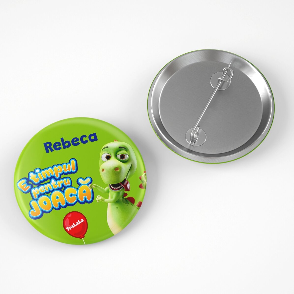 Insignă personalizată cu nume - E timpul pentru joacă cu Zigaloo, TraLaLa