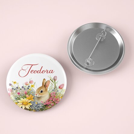 Insignă personalizată cu nume - Iepuraș de paște