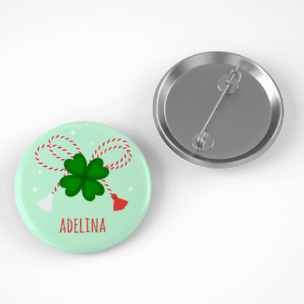 Insignă personalizată cu nume - Mărțișor colorat