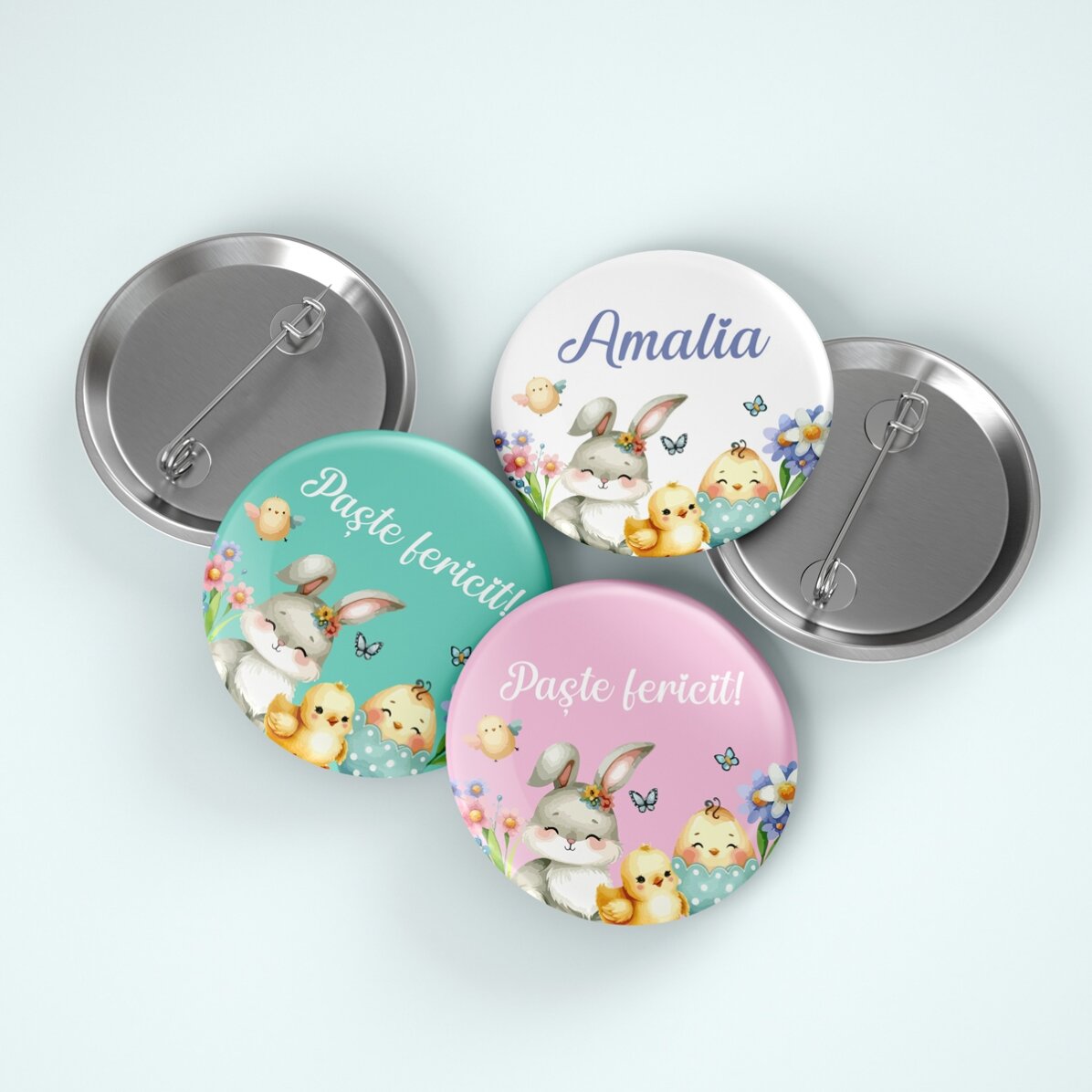 Insignă personalizată cu nume - model de Paște