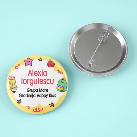 Insignă personalizată cu nume și text  - Colorat