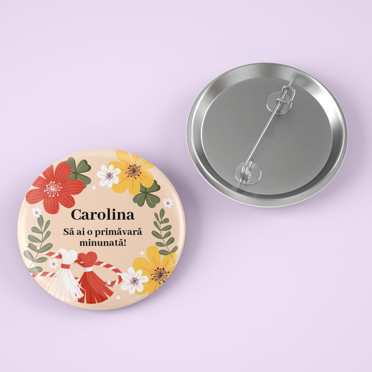 Персонализирана значка с име и текст