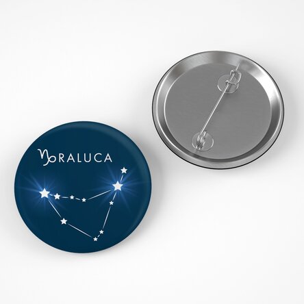 Insignă personalizată cu nume - Zodia Capricorn
