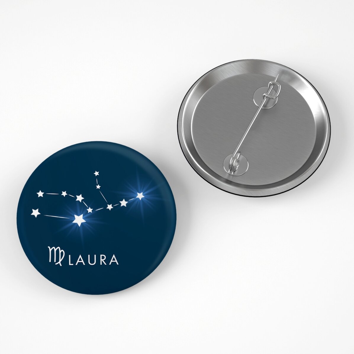 Insignă personalizată cu nume - Zodia Fecioară