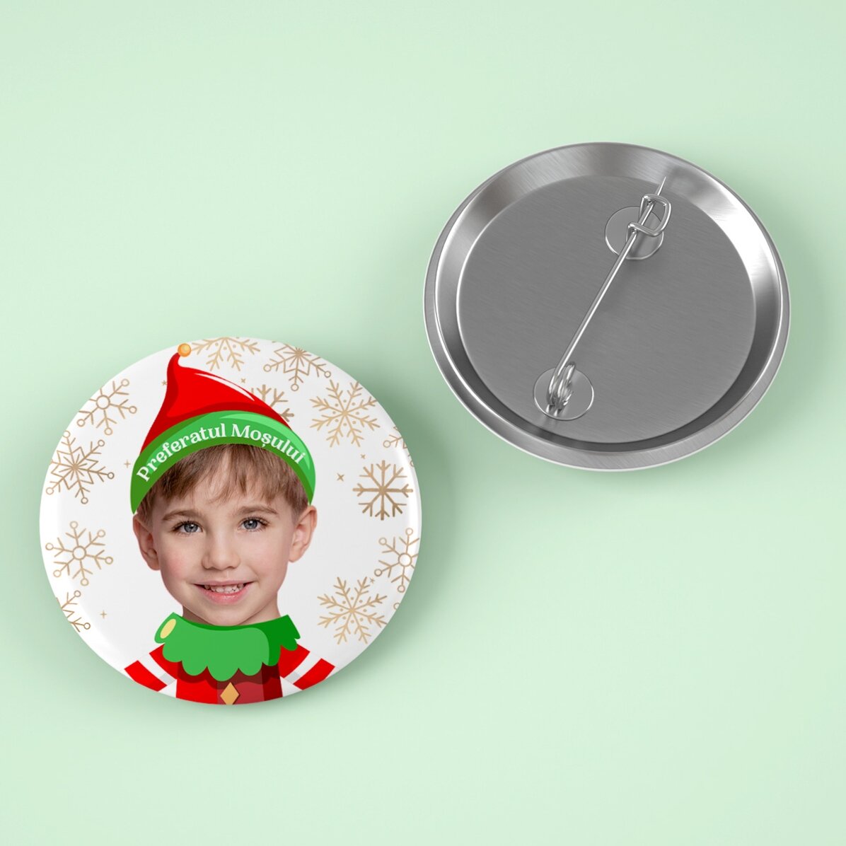 Insignă personalizată cu poză - Preferatul moșului
