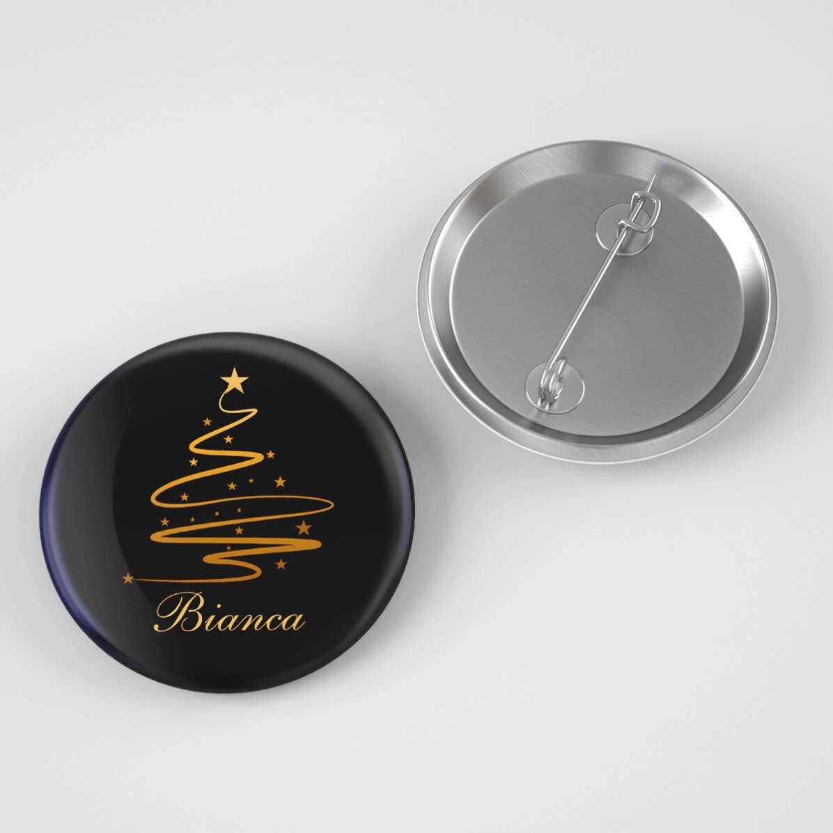 Insignă personalizată cu text - Brad model elegant