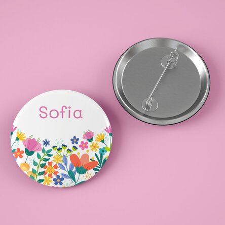 Insignă personalizată cu text - Flori