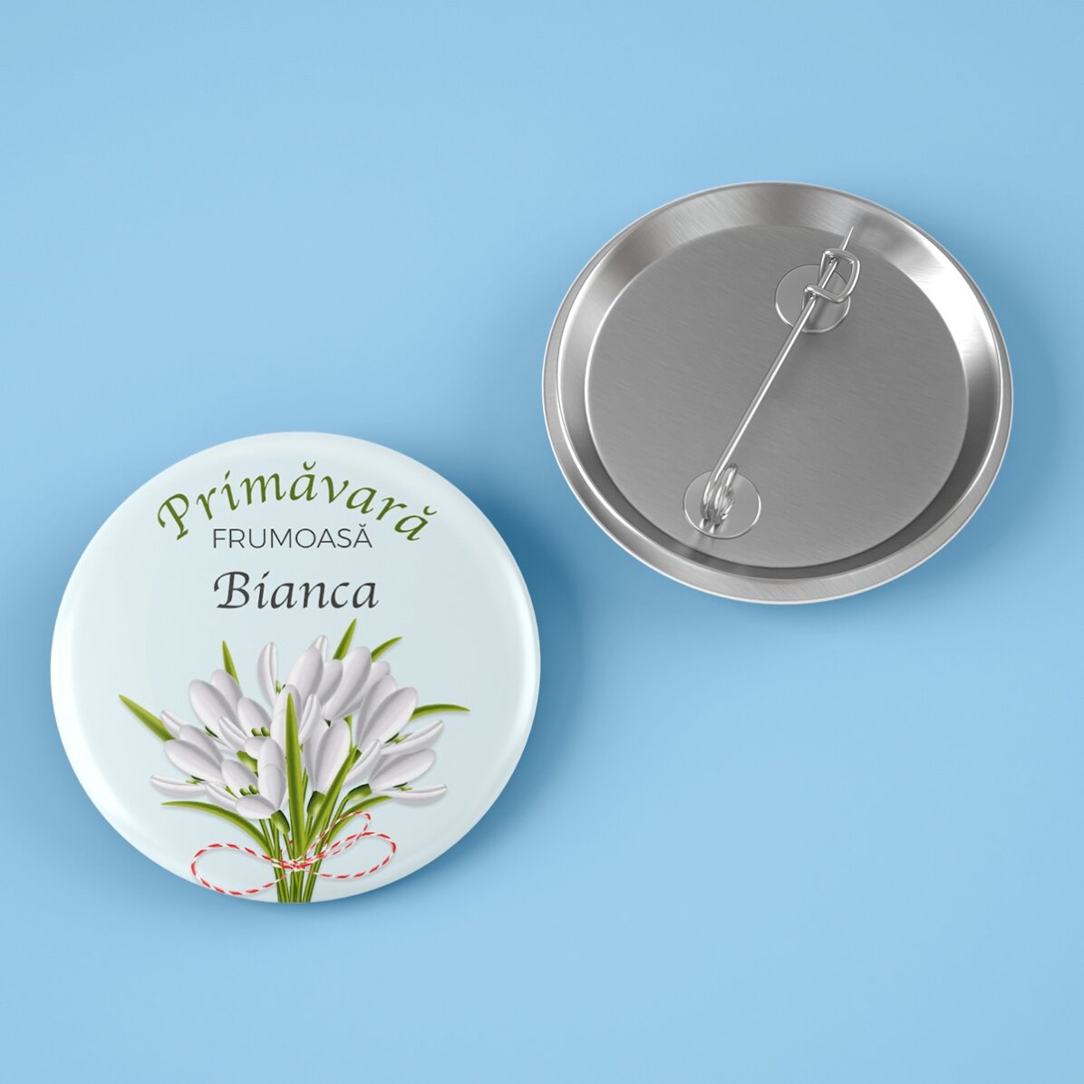 Insignă personalizată cu text - Ghiocei