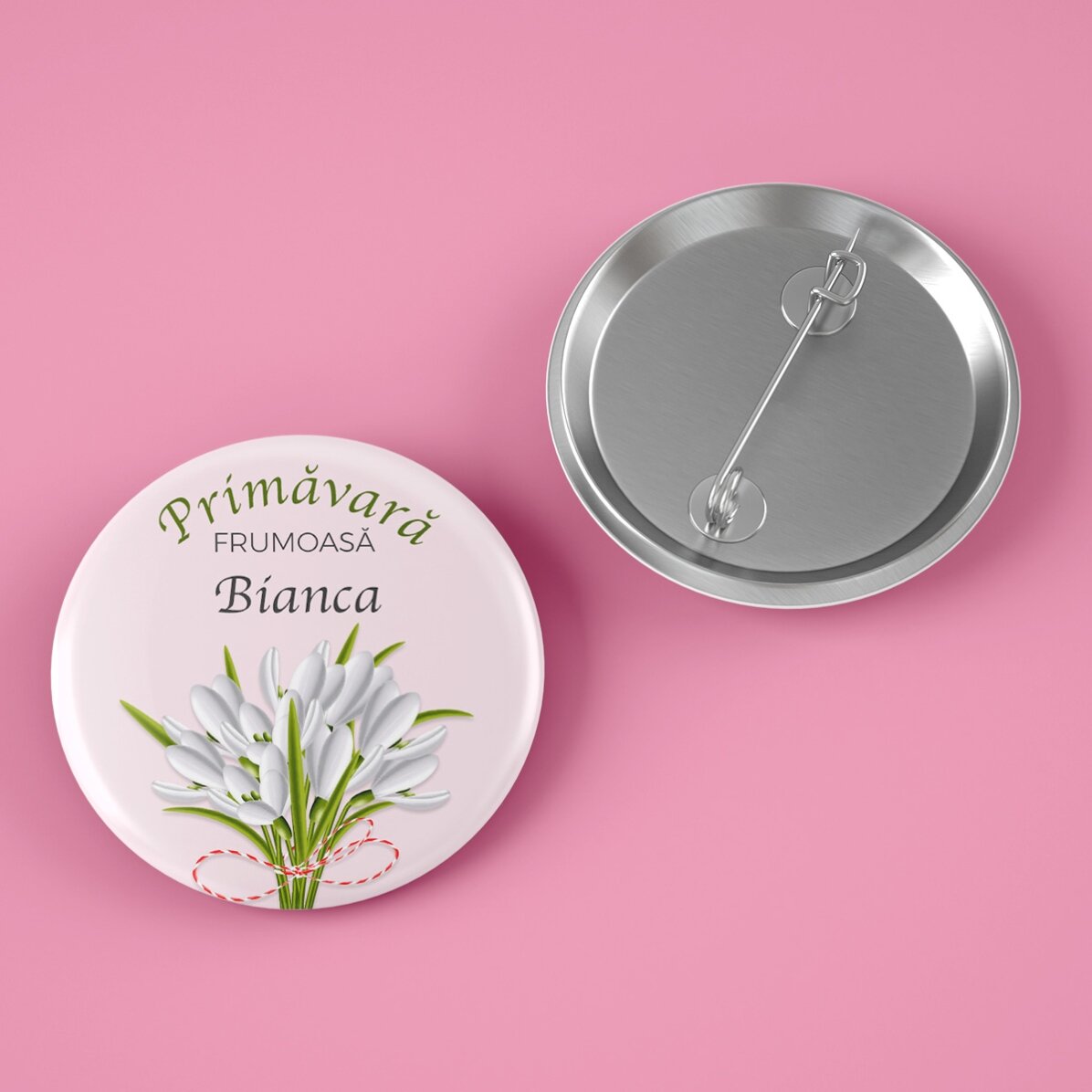 Insignă personalizată cu text - Ghiocei