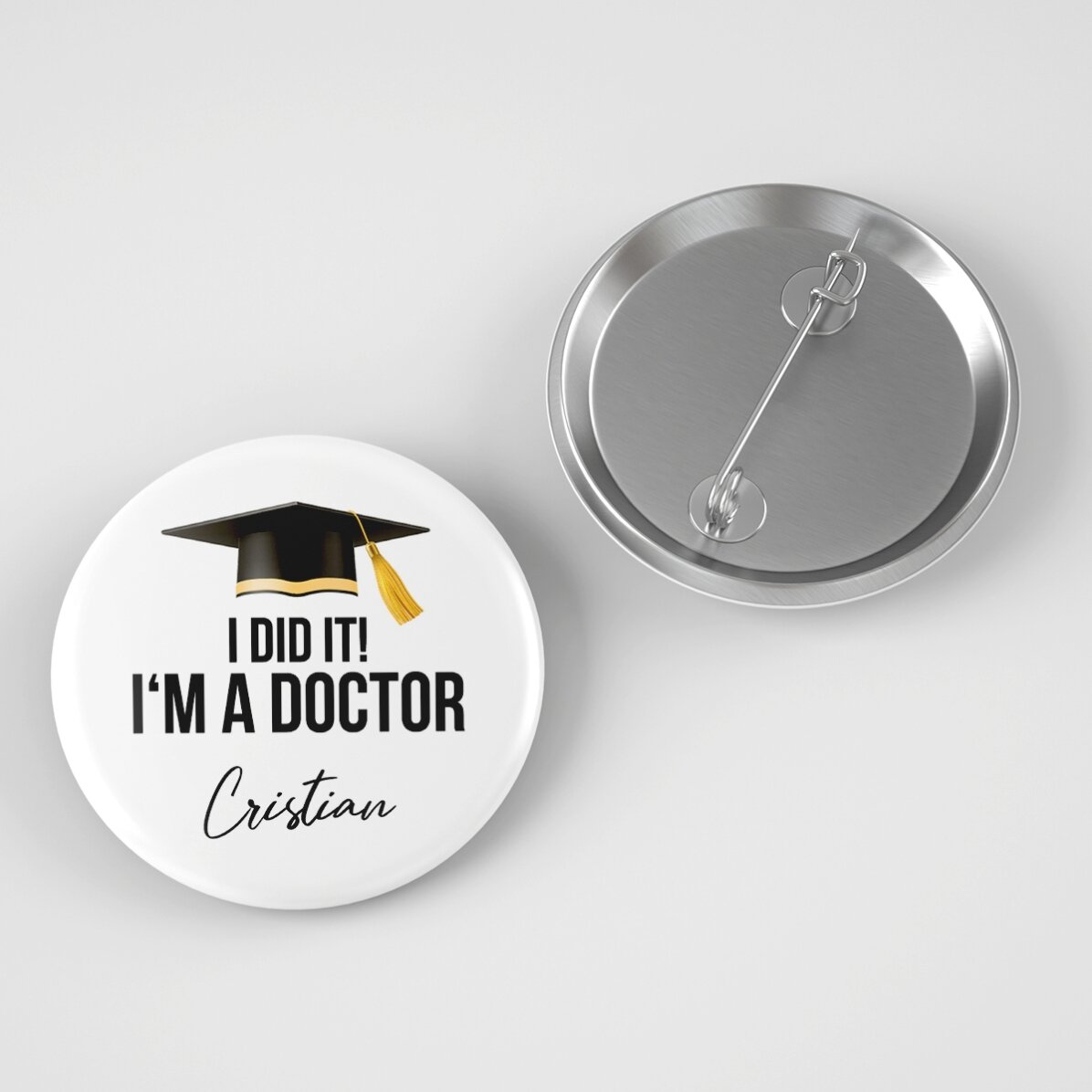 Insignă personalizată cu text - I did it!