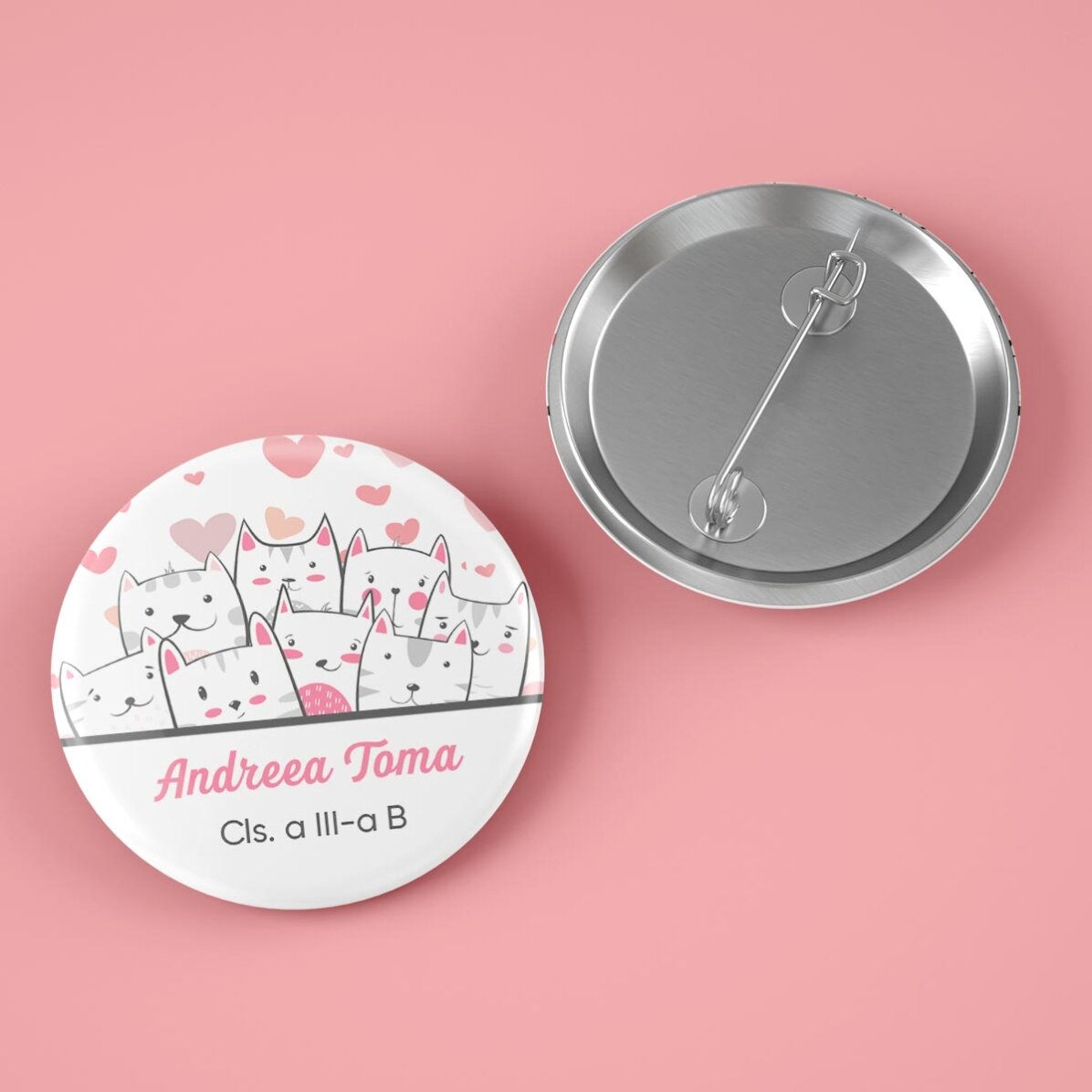 Insignă personalizată cu text - Kitty