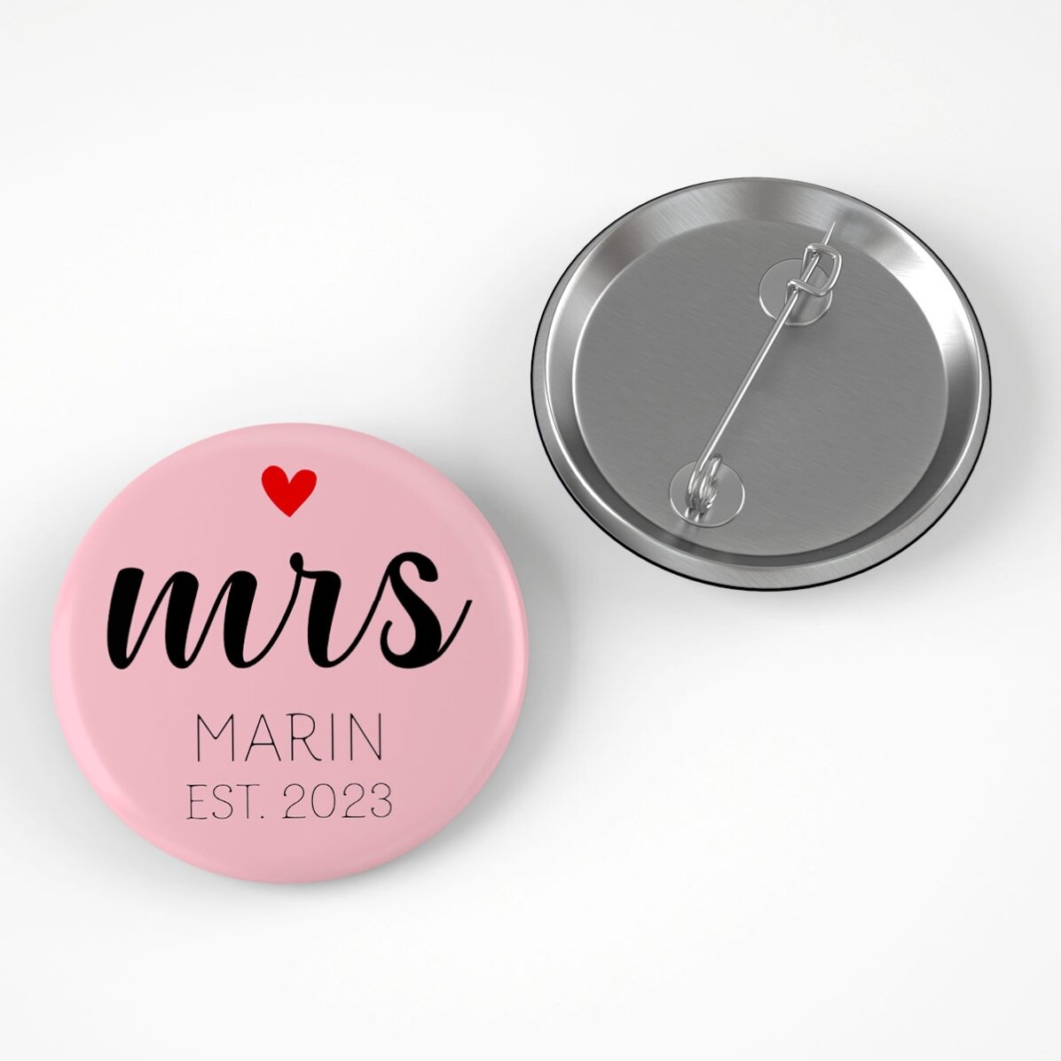 Insignă personalizată cu text - Mr & Mrs