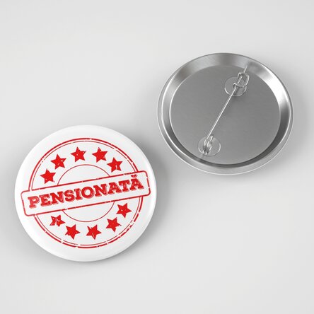 Insignă personalizată cu text - Oficial pensionat