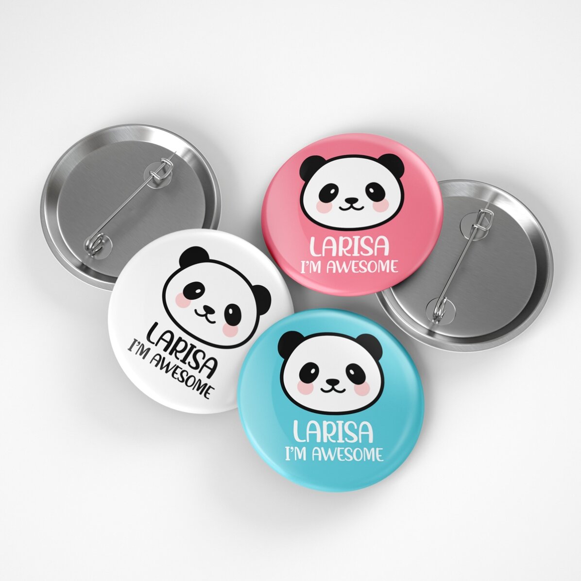Insignă personalizată cu text - Panda