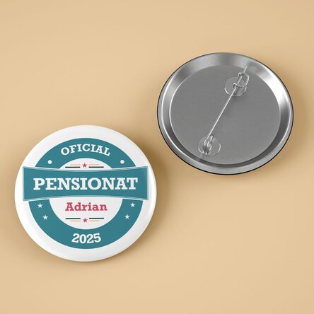 Insignă personalizată cu text - Pensionar