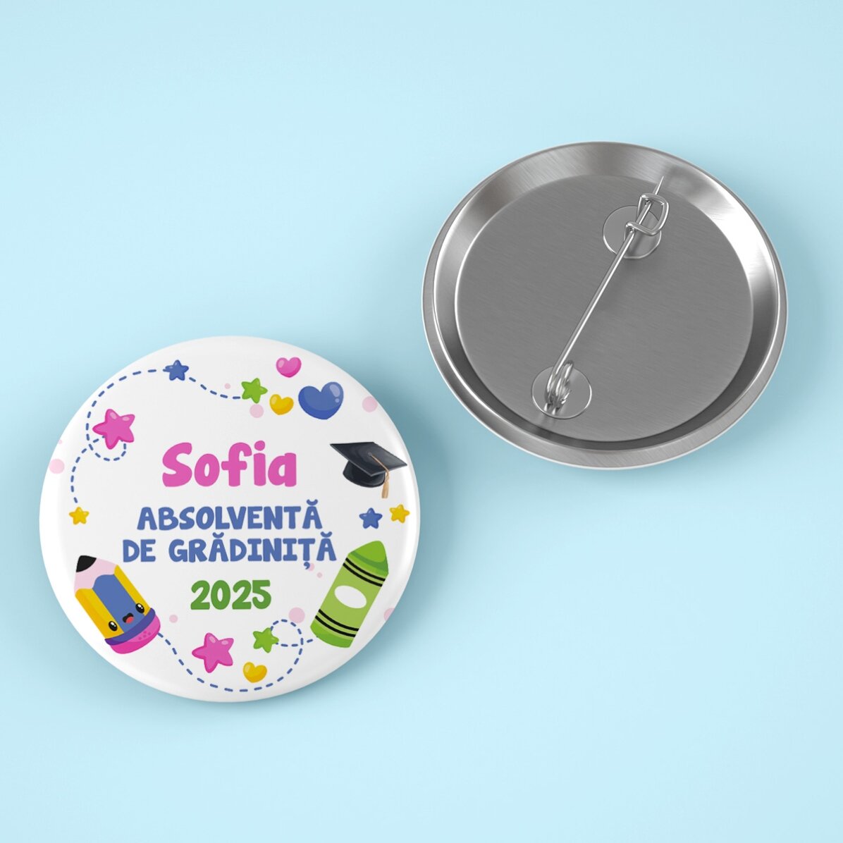 Insignă personalizată cu text pentru absolvire pentru - Absolvent de grădiniță