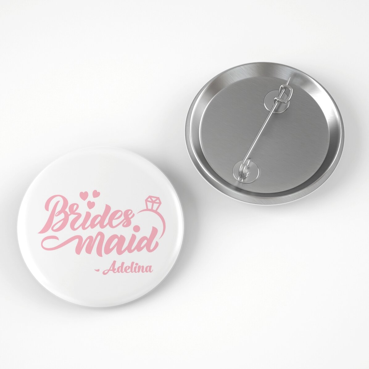 Insignă personalizată cu text pentru domnișoare de onoare