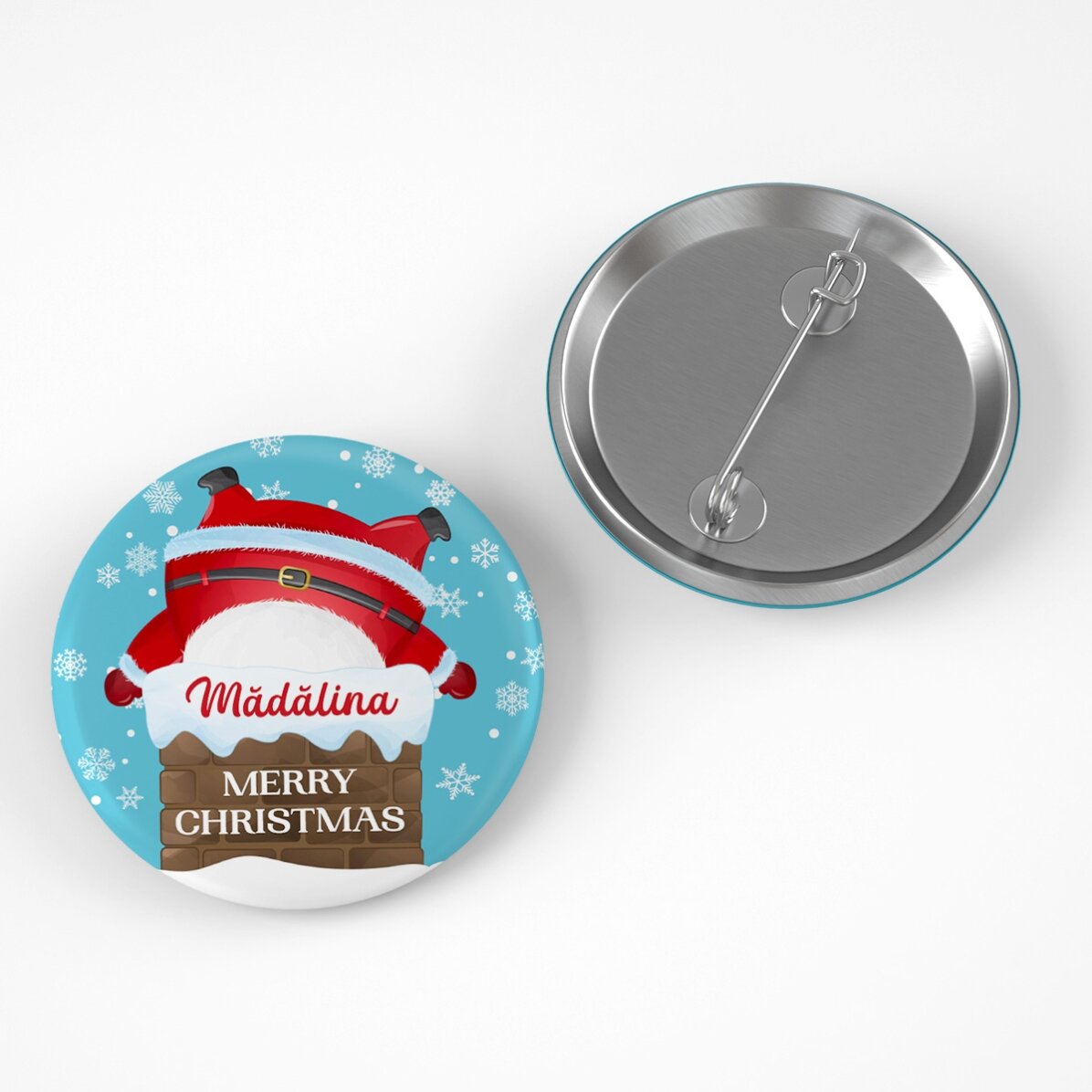 Insignă personalizată cu text - Santa