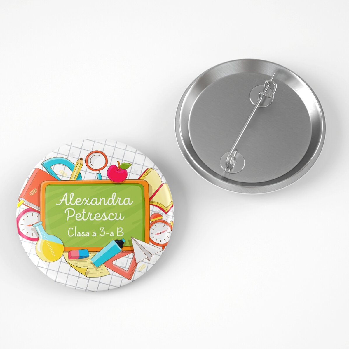 Insignă personalizată cu text - School