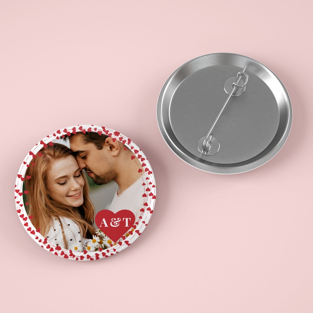 Insignă personalizată cu text și poză - Love