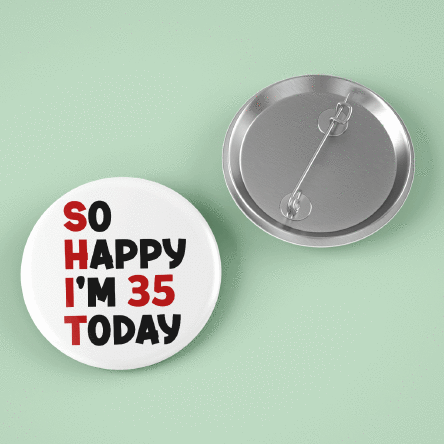 Insignă personalizată cu text - So happy