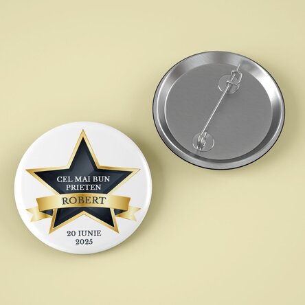 Insignă personalizată cu text - The best