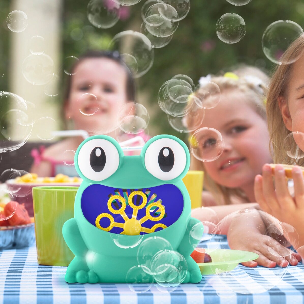 Jucărie broscuță cu difuzor de baloane 