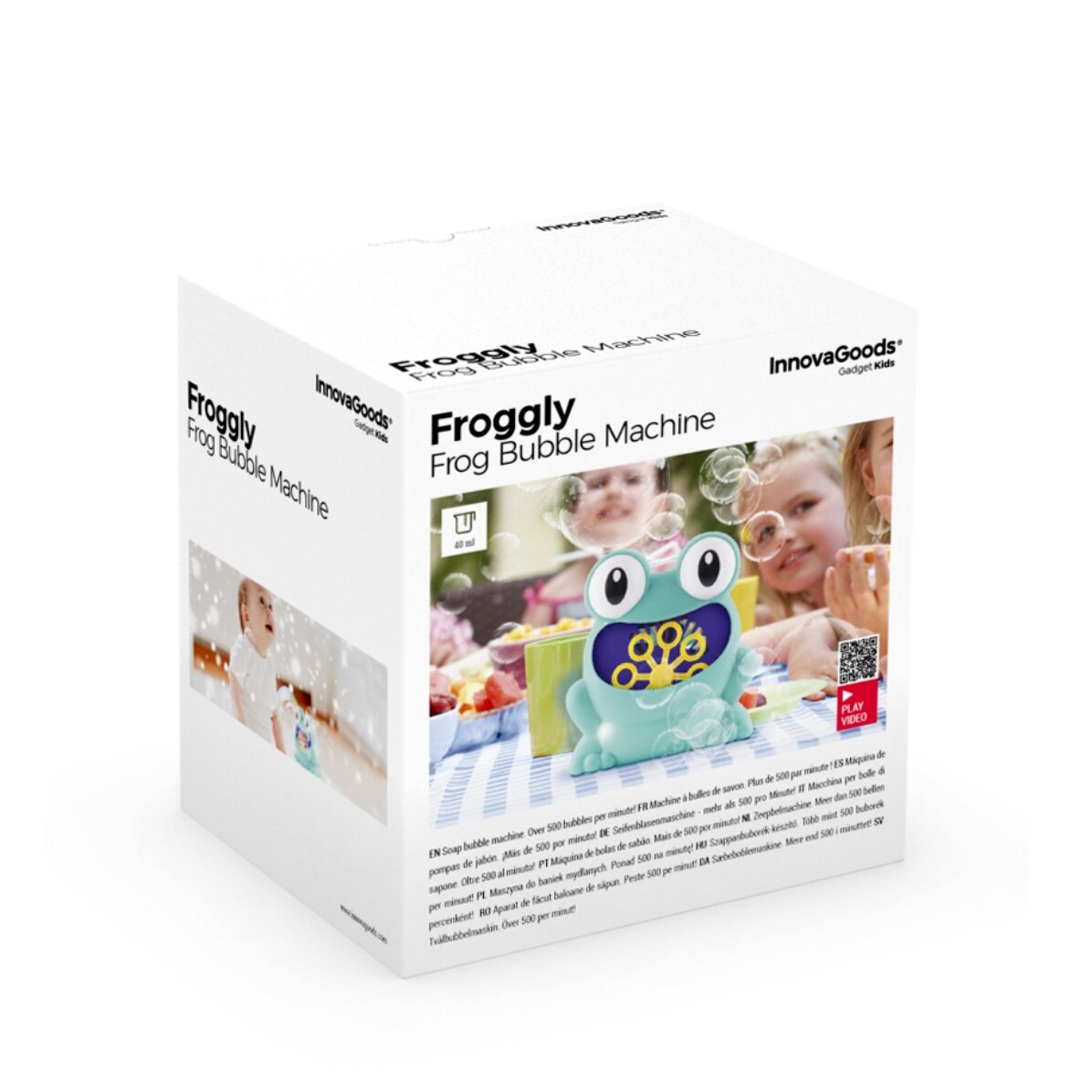 Jucărie broscuță cu difuzor de baloane 