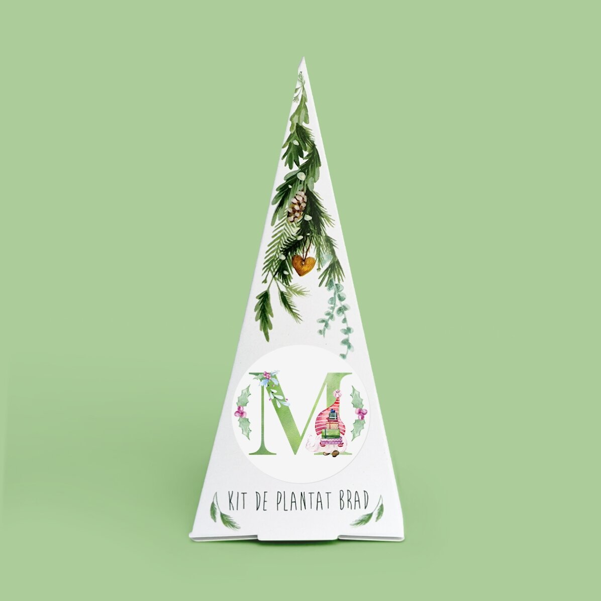 Kit de plantat brad personalizat cu monogramă