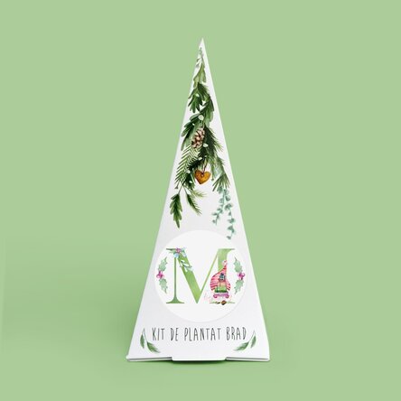 Kit de plantat brad personalizat cu monogramă