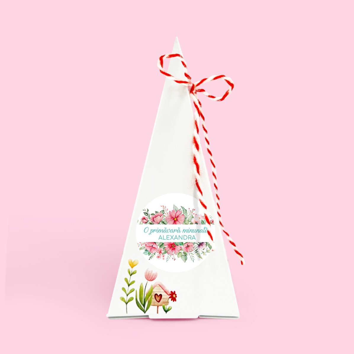 Kit de plantat flori - mărțișor personalizat cu mesaj